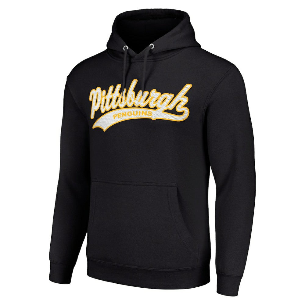 Pittsburgh Penguins Starter Tailsweep Fleece Tri-Blend Pullover Hoodie - Black Hoodies