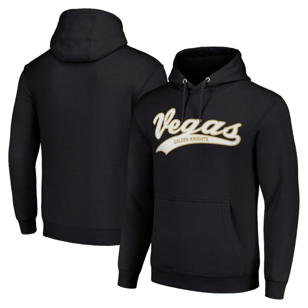 Vegas Golden Knights Starter Tailsweep Fleece Tri-Blend Pullover Hoodie - Black Hoodies