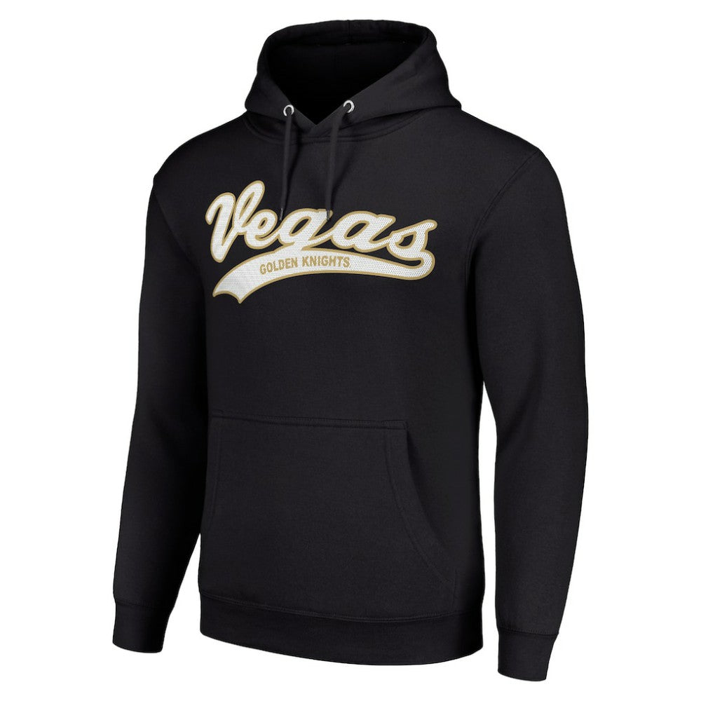 Vegas Golden Knights Starter Tailsweep Fleece Tri-Blend Pullover Hoodie - Black Hoodies