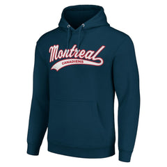Montreal Canadiens Starter Tailsweep Fleece Tri-Blend Pullover Hoodie - Navy Hoodies