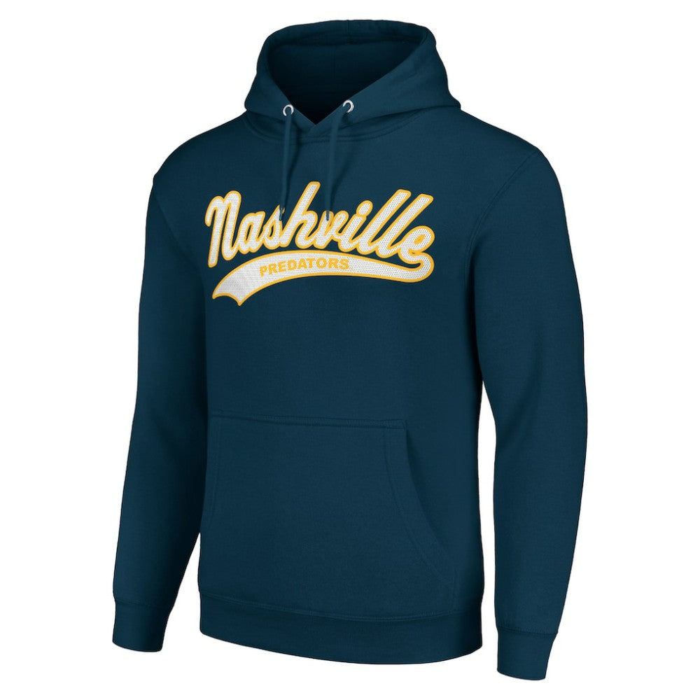 Nashville Predators Starter Tailsweep Fleece Tri-Blend Pullover Hoodie - Navy Hoodies