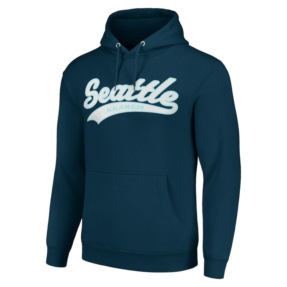 Seattle Kraken Starter Tailsweep Fleece Tri-Blend Pullover Hoodie - Deep Sea Blue Hoodies