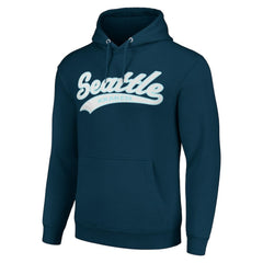 Seattle Kraken Starter Tailsweep Fleece Tri-Blend Pullover Hoodie - Deep Sea Blue Hoodies