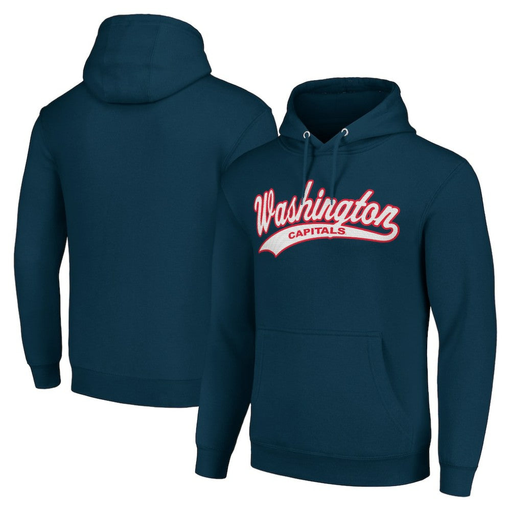 Washington Capitals Starter Tailsweep Fleece Tri-Blend Pullover Hoodie - Navy Hoodies