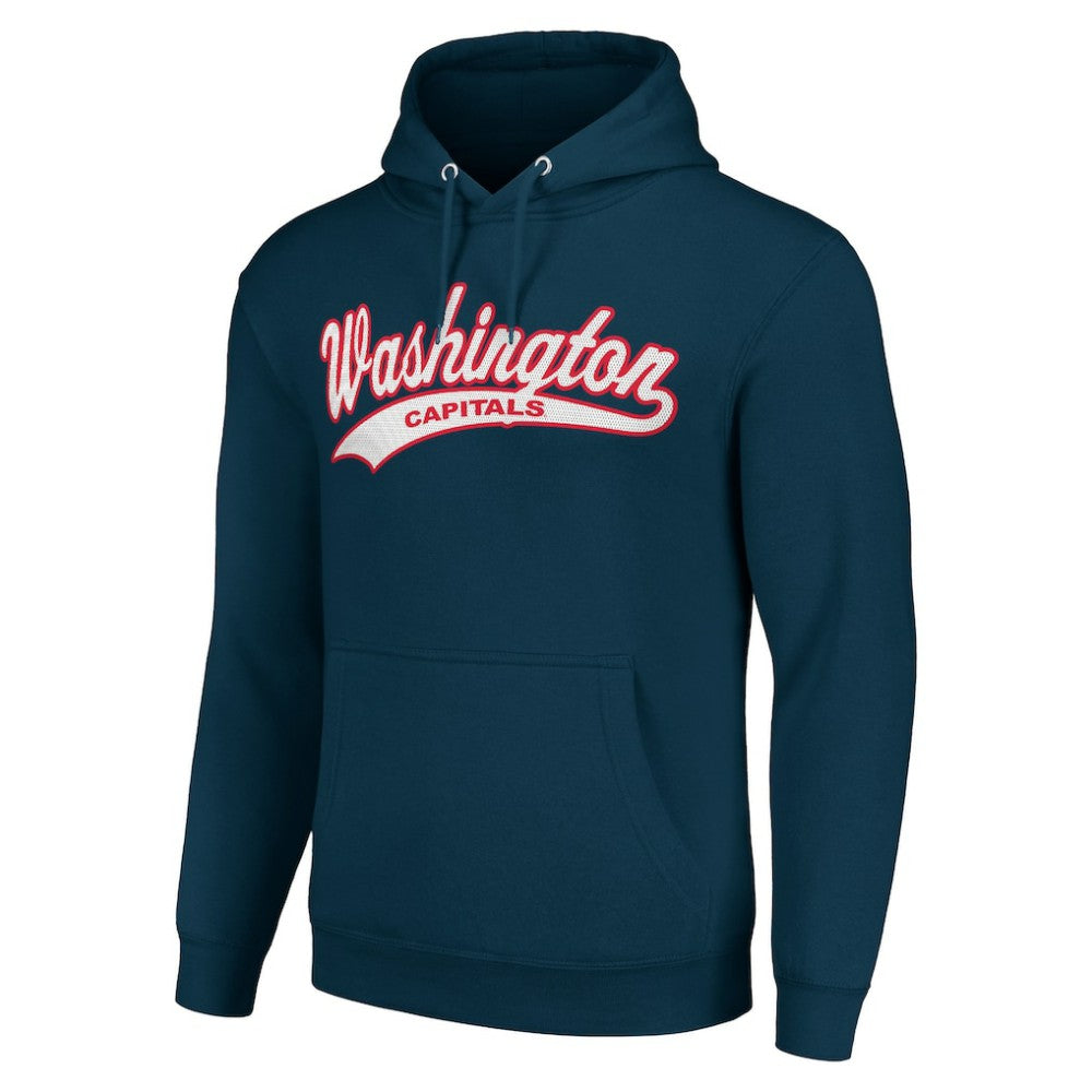 Washington Capitals Starter Tailsweep Fleece Tri-Blend Pullover Hoodie - Navy Hoodies