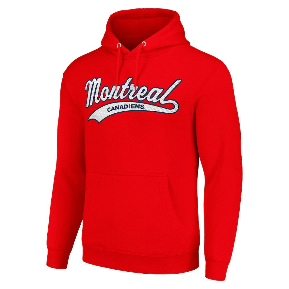 Montreal Canadiens Starter Tailsweep Fleece Tri-Blend Pullover Hoodie - Red Hoodies