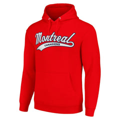 Montreal Canadiens Starter Tailsweep Fleece Tri-Blend Pullover Hoodie - Red Hoodies