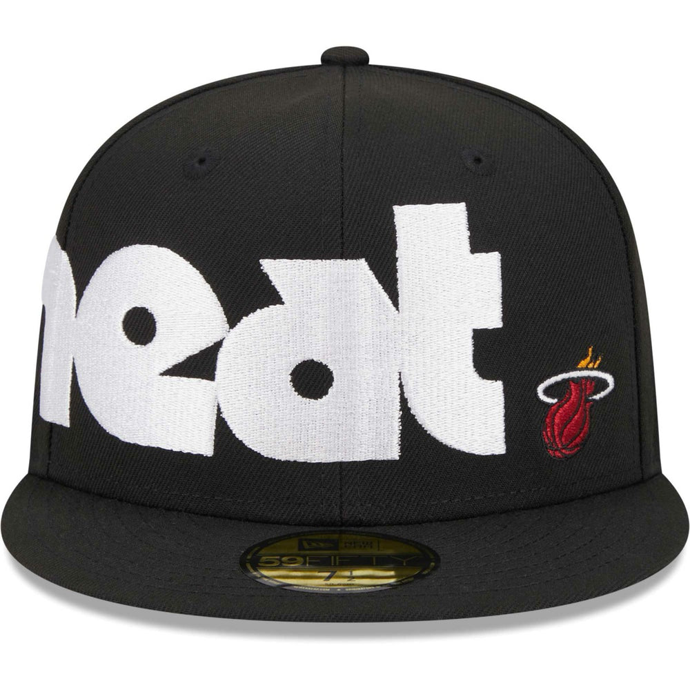 Miami Heat Checkerboard UV 59FIFTY Fitted Hat - Black on sale