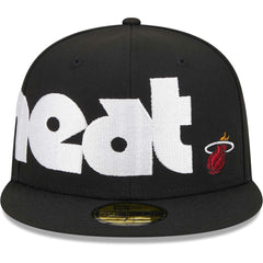 Miami Heat Checkerboard UV 59FIFTY Fitted Hat - Black on sale