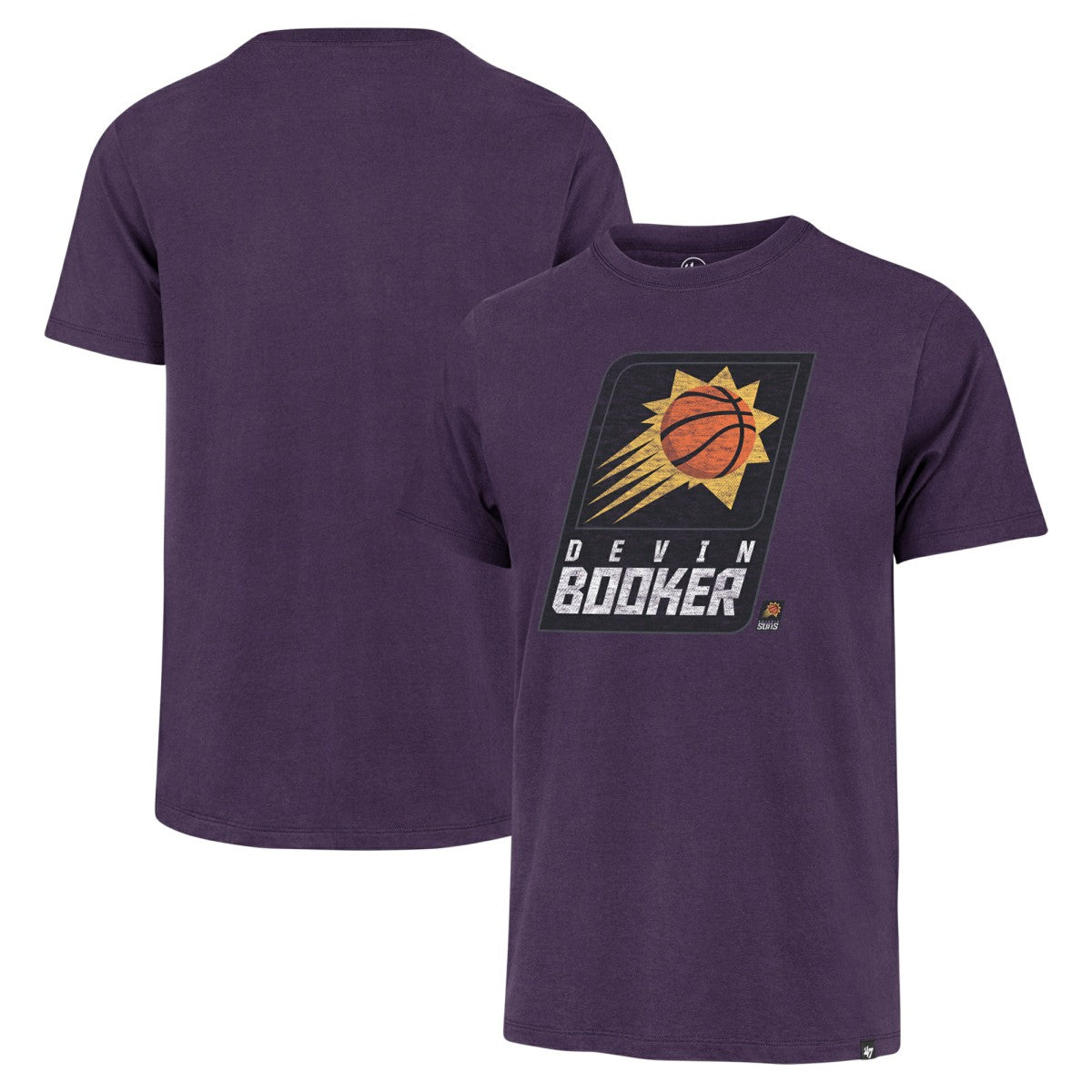 Devin Booker Phoenix Suns '47 Player Logo Vintage T-Shirt - Purple for sale