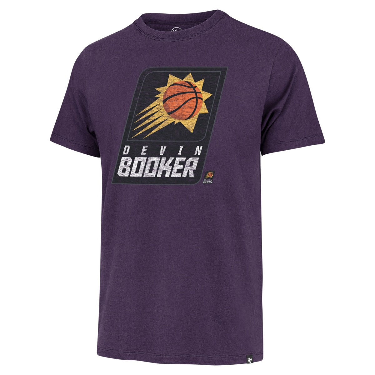 Devin Booker Phoenix Suns '47 Player Logo Vintage T-Shirt - Purple for sale