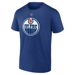 Zach Hyman Edmonton Oilers Fanatics Authentic Stack Name & Number T-Shirt - Blue T-shirts