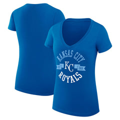 Kansas City Royals G-III 4Her by Carl Banks Women's Super-Slim Fit Lightweight City Graphic V-Neck T-Shirt Royal