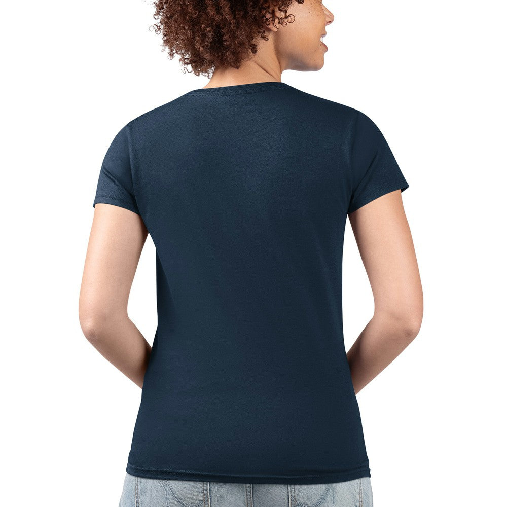 Milwaukee Brewers G-III 4Her by Carl Banks Women's Super-Slim Fit Lightweight City Graphic V-Neck T-Shirt Navy