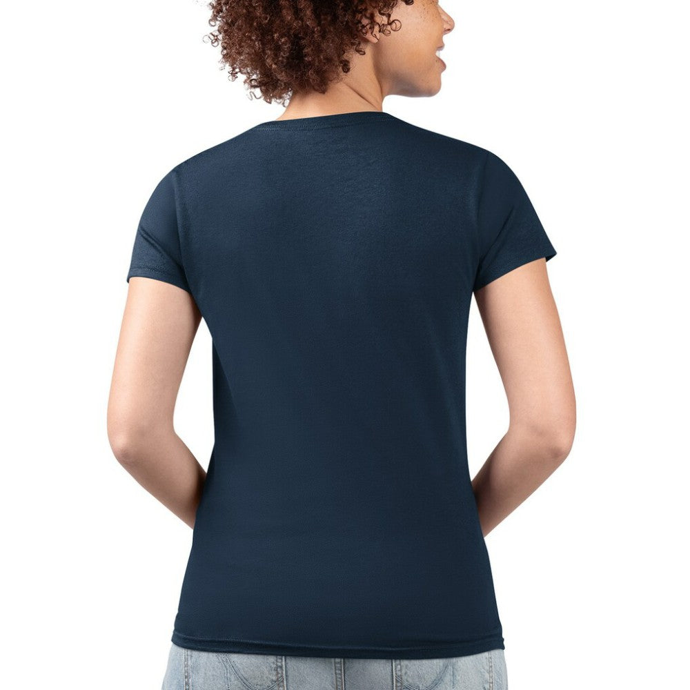 Washington Nationals G-III 4Her by Carl Banks Women's Super-Slim Fit Lightweight City Graphic V-Neck T-Shirt Navy