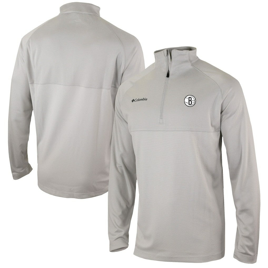 Brooklyn Nets Omni-Wick Rockin' It Quarter-Zip Pullover Top - Heather Gray on sale