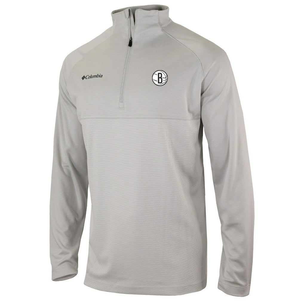 Brooklyn Nets Omni-Wick Rockin' It Quarter-Zip Pullover Top - Heather Gray on sale