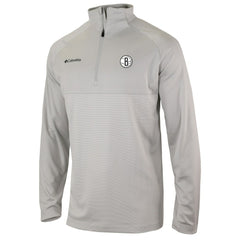 Brooklyn Nets Omni-Wick Rockin' It Quarter-Zip Pullover Top - Heather Gray on sale