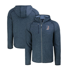 Boston Red Sox Cutter & Buck Stars & Stripes Mainsail Sweater-Knit Full-Zip Hoodie Heather Navy