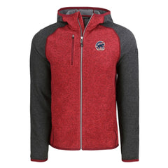 Chicago Cubs Cutter & Buck Stars & Stripes Mainsail Sweater-Knit Full-Zip Hoodie Heather Red/Heather Charcoal