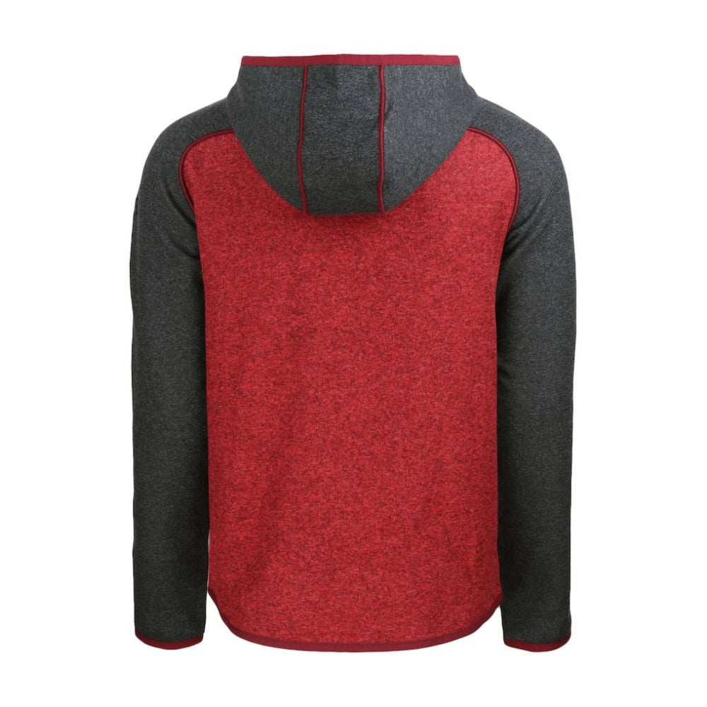 New York Yankees Cutter & Buck Stars & Stripes Mainsail Sweater-Knit Full-Zip Hoodie Heather Red/Heather Charcoal