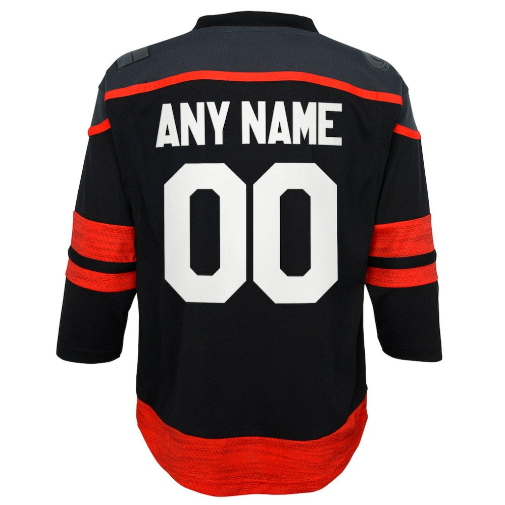 Carolina Hurricanes Youth Home Replica Custom Jersey - Black Jerseys