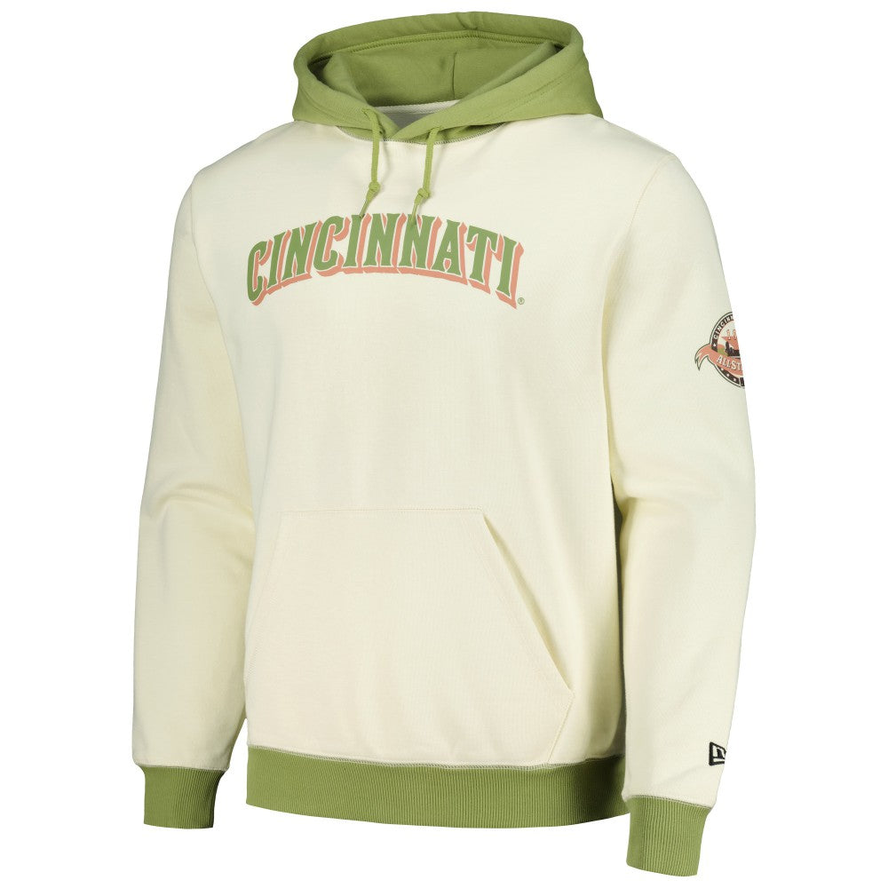 Cincinnati Reds Color Pop Pullover Hoodie Cream/Green