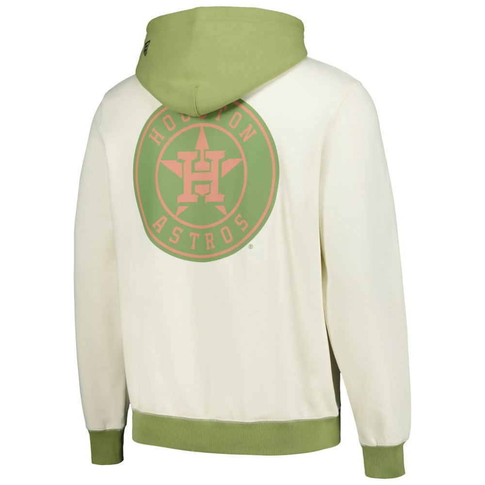 Houston Astros Color Pop Pullover Hoodie Cream/Green