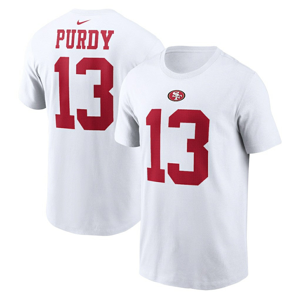 Brock Purdy San Francisco 49ers Player Name & Number T-Shirt - White cheap