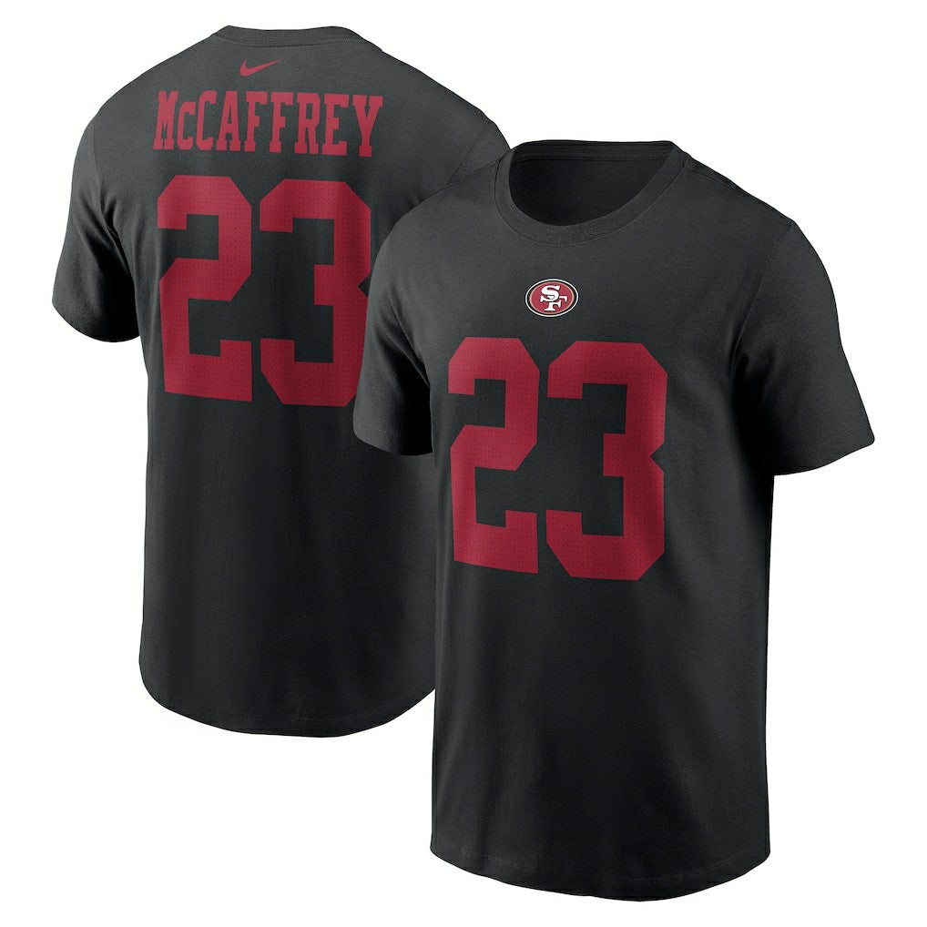 Christian McCaffrey San Francisco 49ers Player Name & Number T-Shirt - Black online