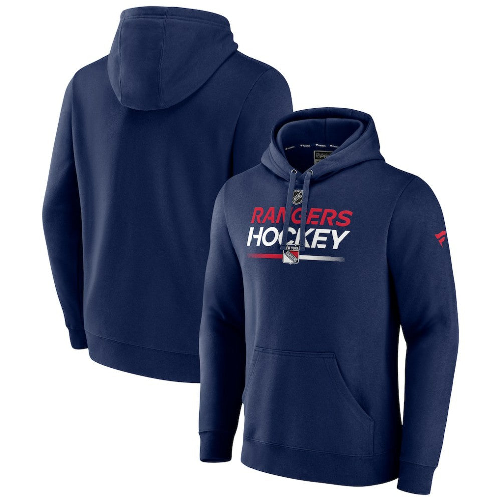 New York Rangers Fanatics Alternate Wordmark Fleece Pullover Hoodie - Navy Hoodies