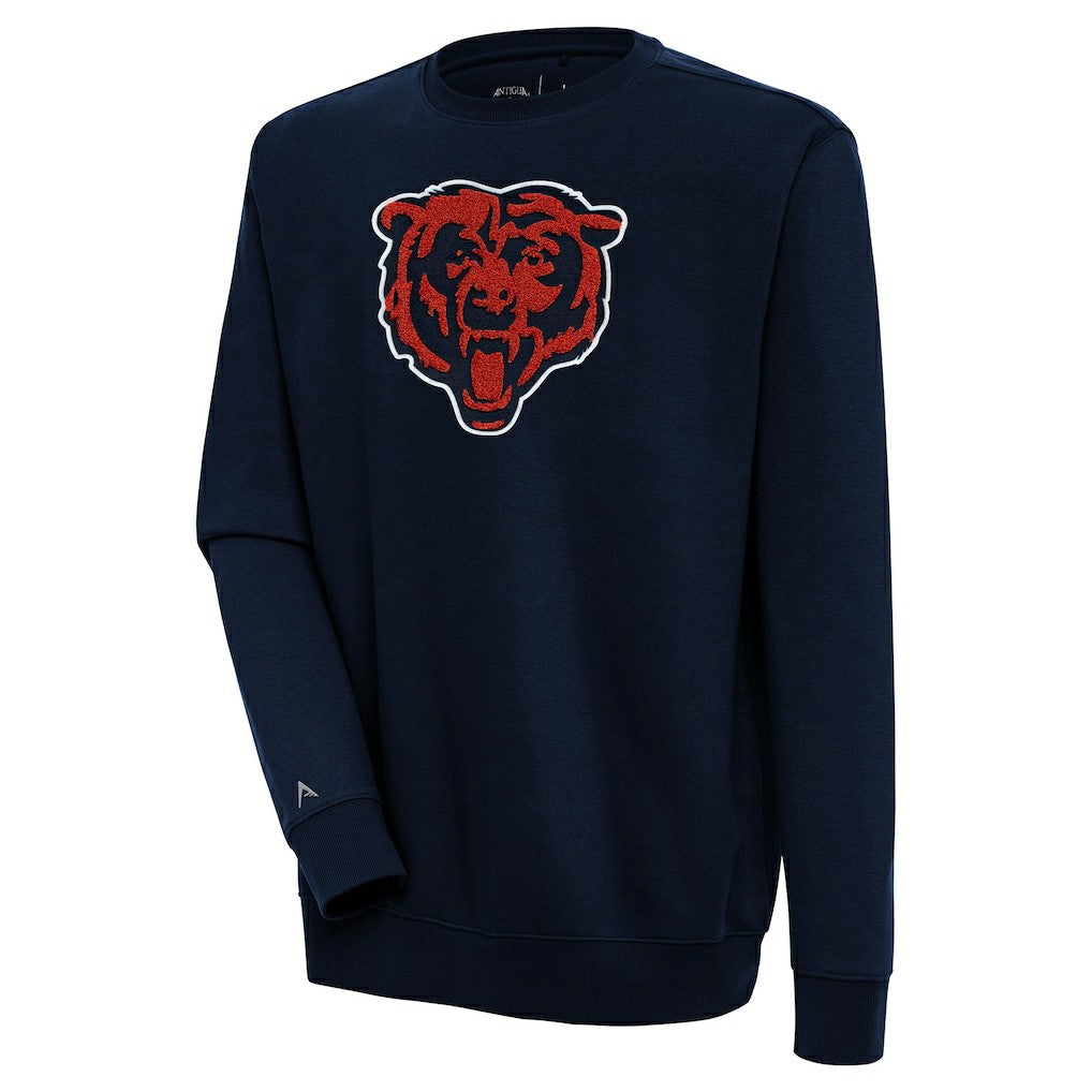 Chicago Bears Antigua Victory Crewneck Pullover Sweatshirt - Navy outlet