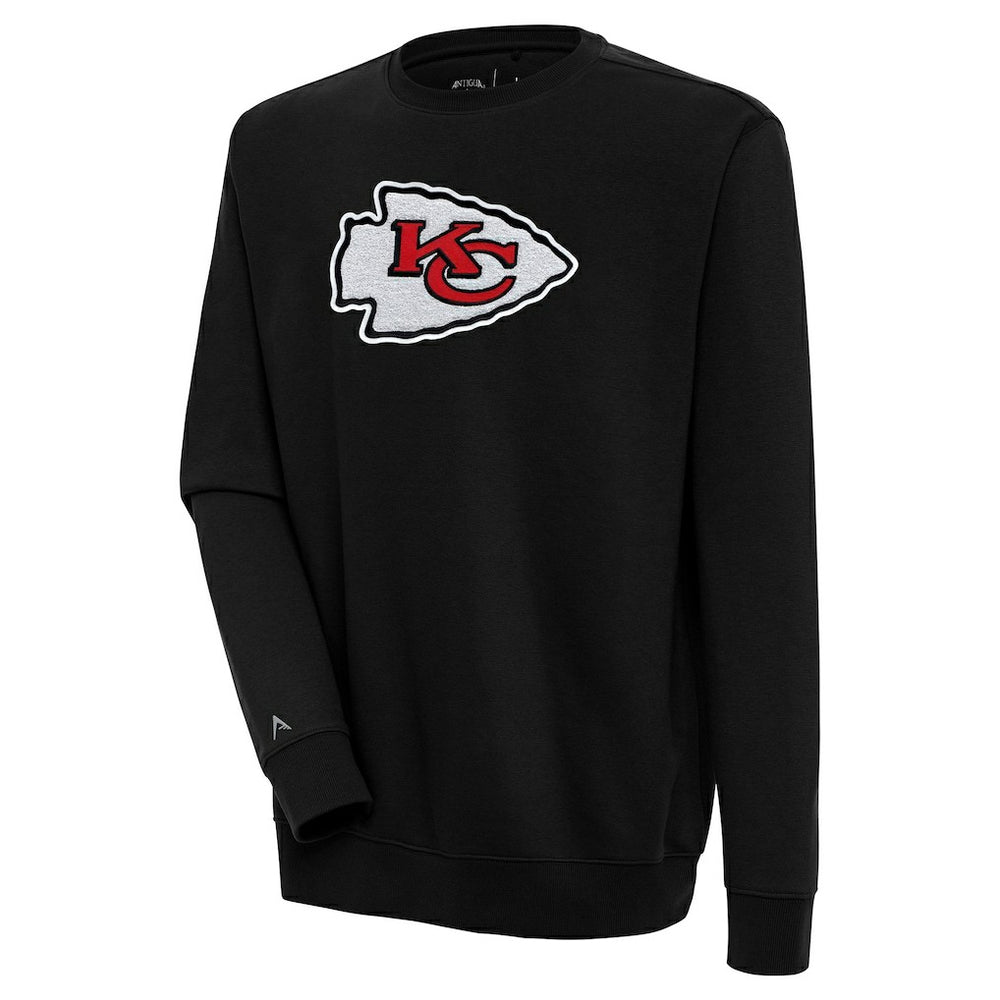 Kansas City Chiefs Antigua Victory Crewneck Pullover Sweatshirt - Black on sale