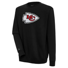 Kansas City Chiefs Antigua Victory Crewneck Pullover Sweatshirt - Black on sale