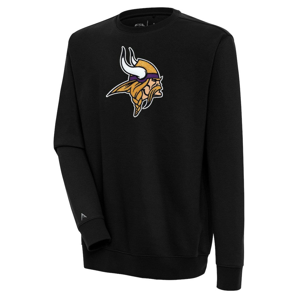 Minnesota Vikings Antigua Victory Crewneck Pullover Sweatshirt - Black sale