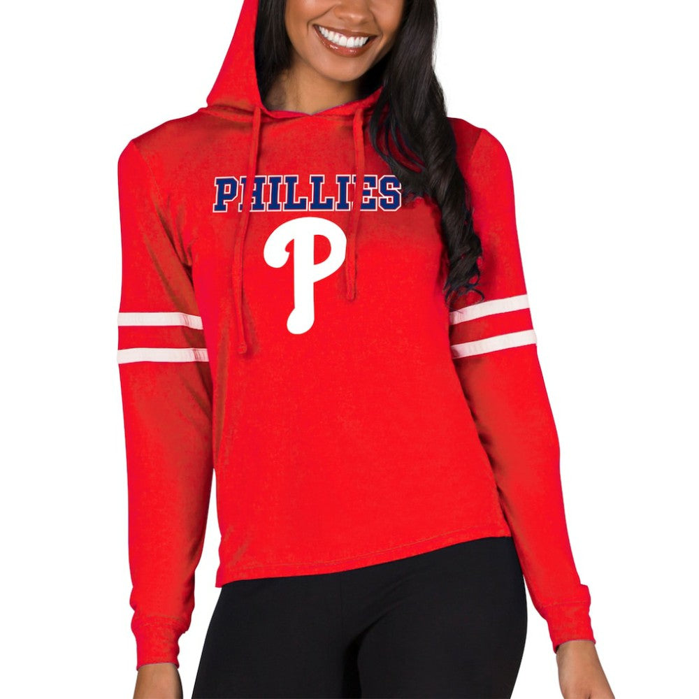 Philadelphia Phillies Concepts Sport Women's Marathon Lightweight Lounge Pullover Hoodie Red