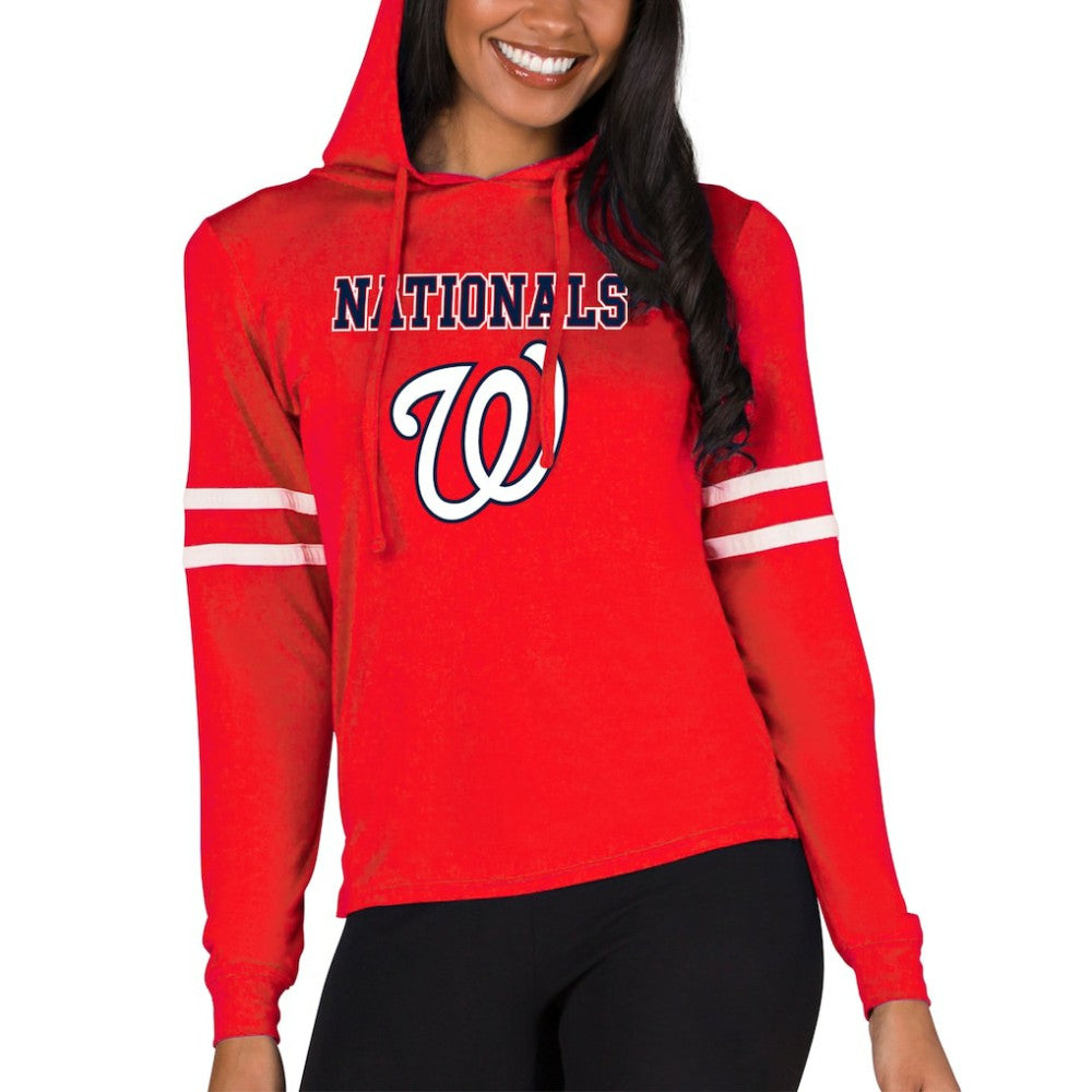 Washington Nationals Concepts Sport Women's Marathon Lightweight Lounge Pullover Hoodie Red