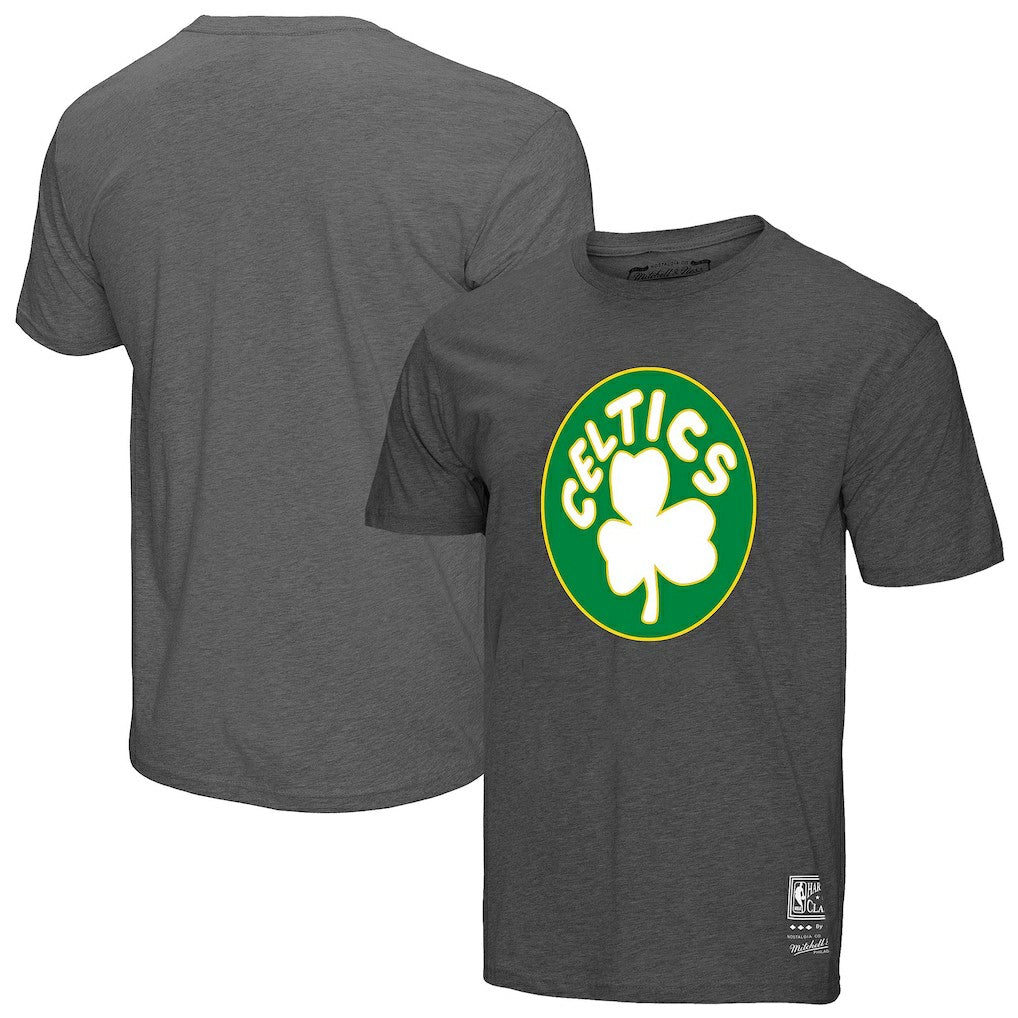 Boston Celtics Unisex Hardwood Classics MVP Throwback Logo T-Shirt - Heather Gray discount
