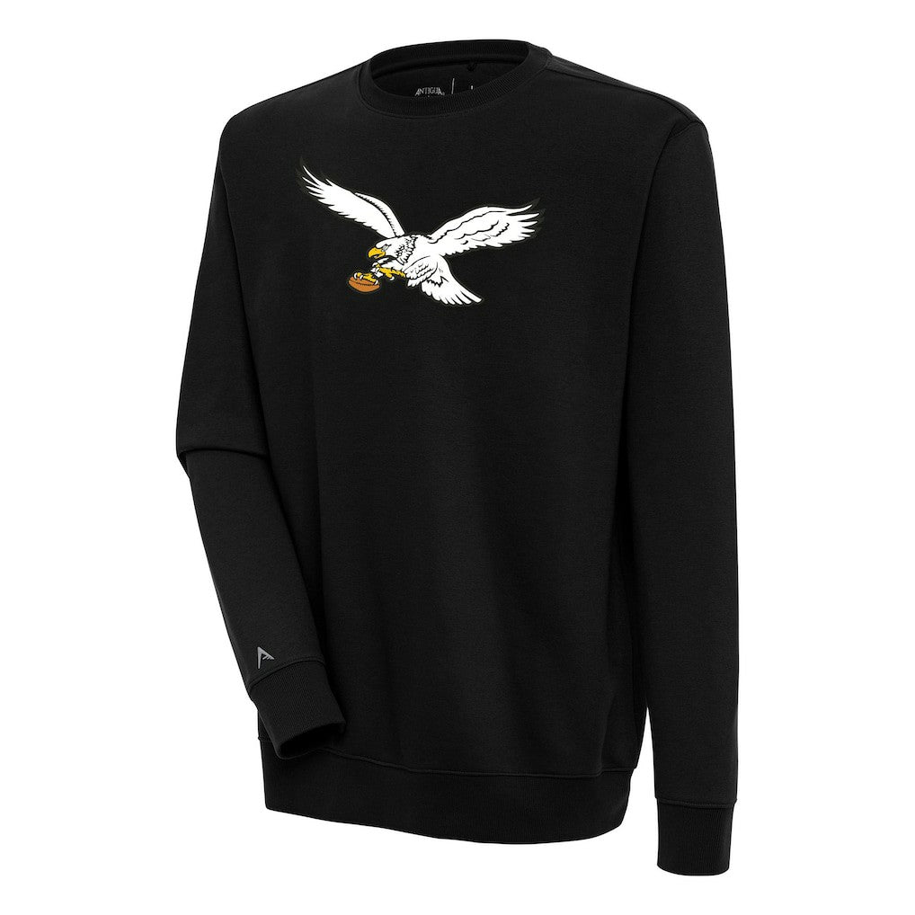 Philadelphia Eagles Adult Throwback Logo Victory Crewneck Pullover Sweatshirt - Black on sale