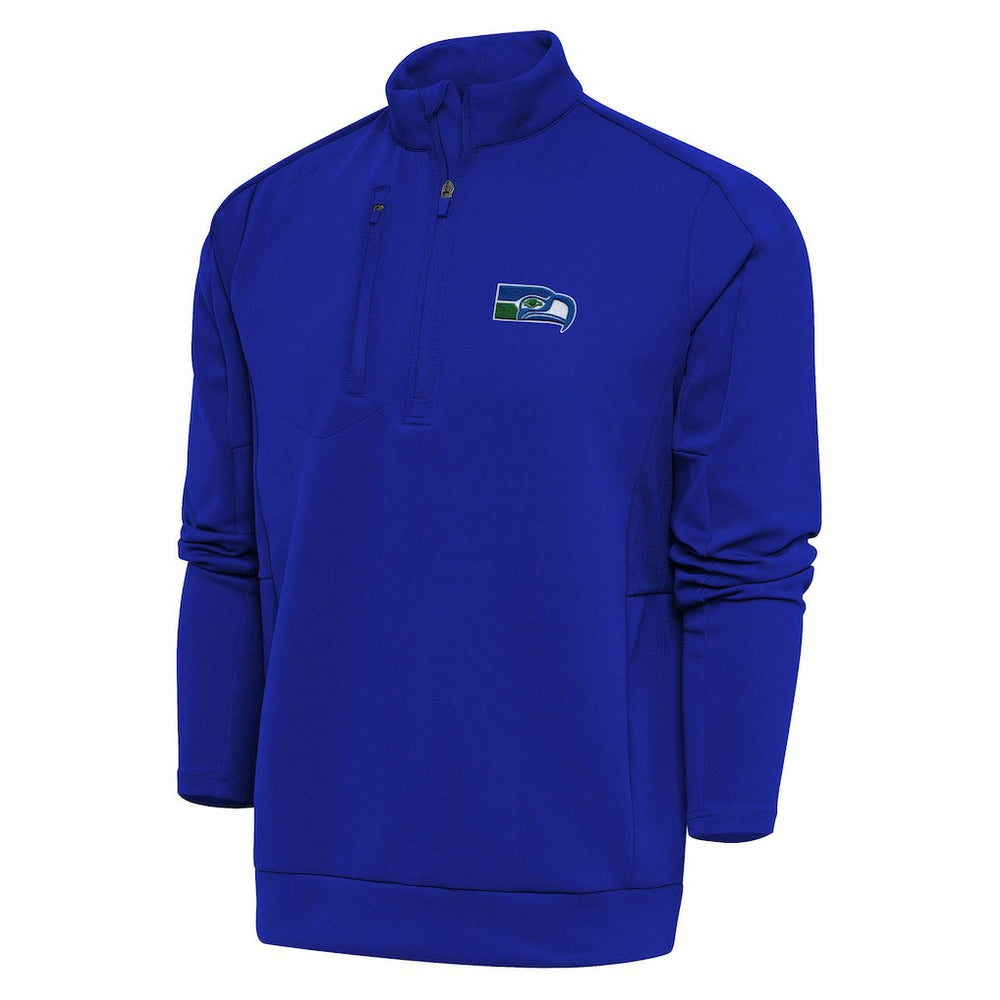 Seattle Seahawks Adult Throwback Logo Generation Quarter-Zip Pullover Top - Royal for sale