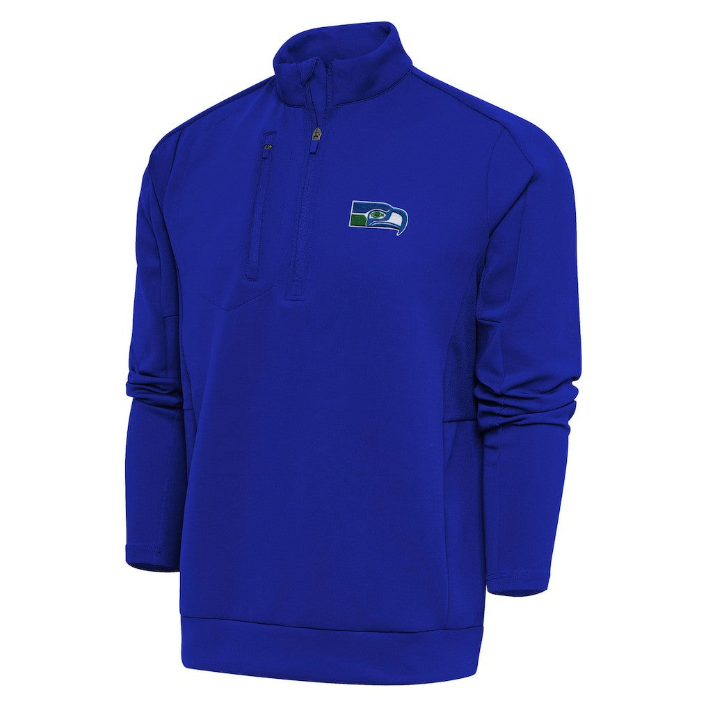 Seattle Seahawks Adult Throwback Logo Generation Quarter-Zip Pullover Top - Royal for sale
