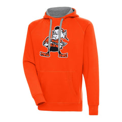 Cleveland Browns Adult Throwback Logo Victory Pullover Hoodie - Orange cheap