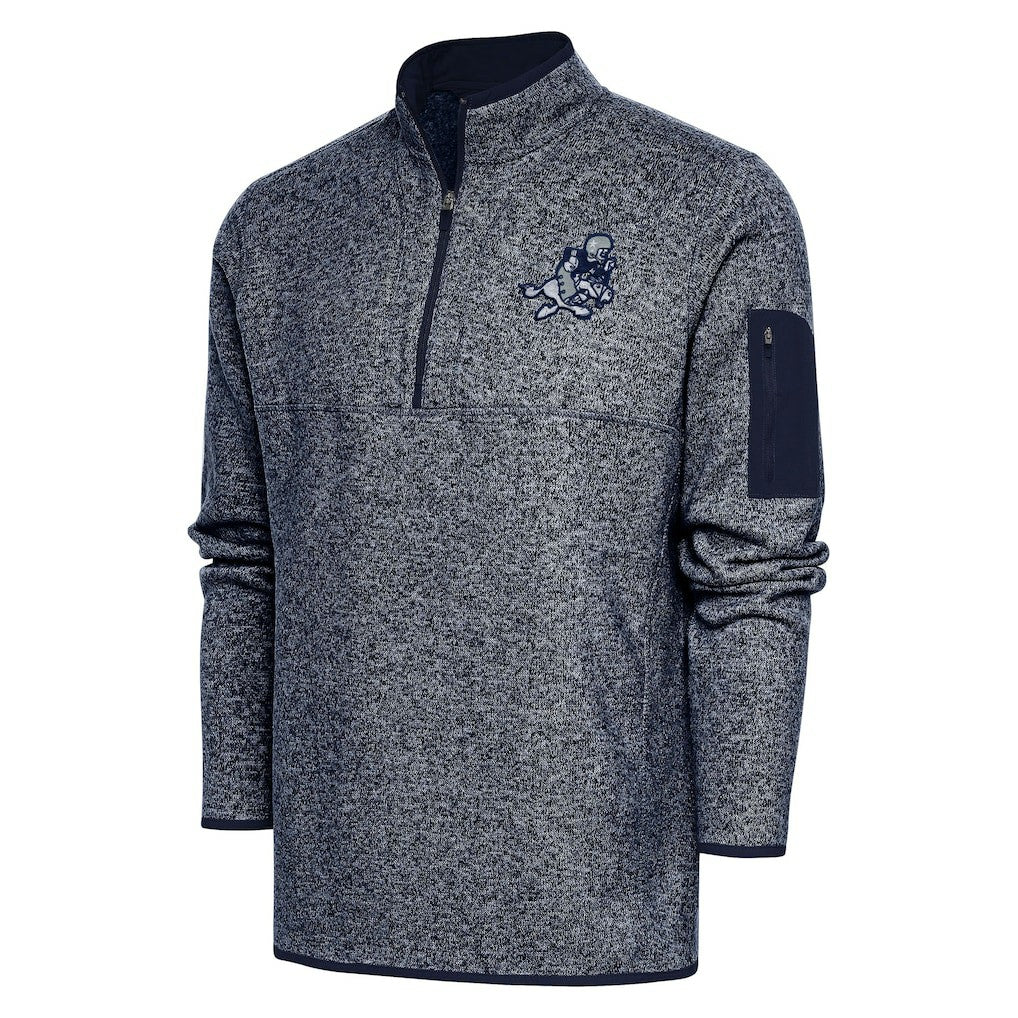 Dallas Cowboys Adult Throwback Logo Fortune Quarter-Zip Pullover Jacket - Heather Navy online