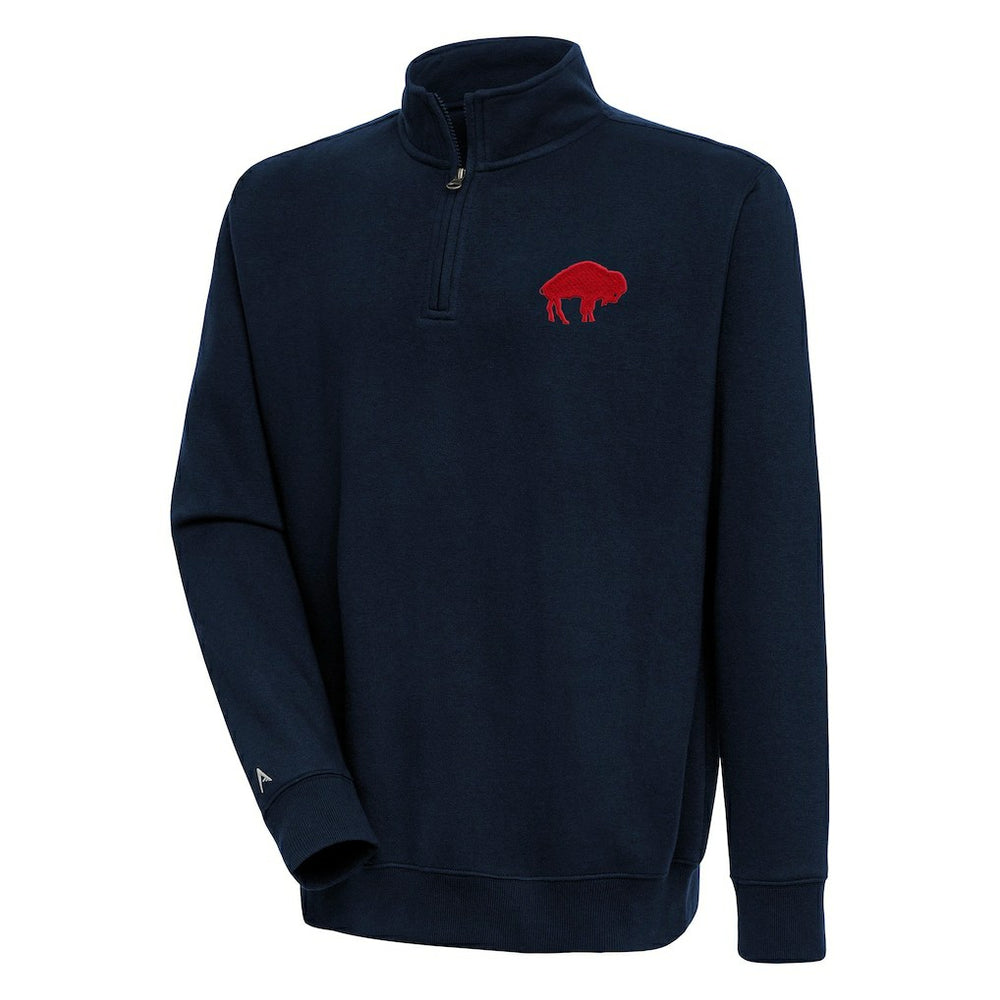 Buffalo Bills Adult Throwback Logo Victory Quarter-Zip Pullover Top - Navy for sale