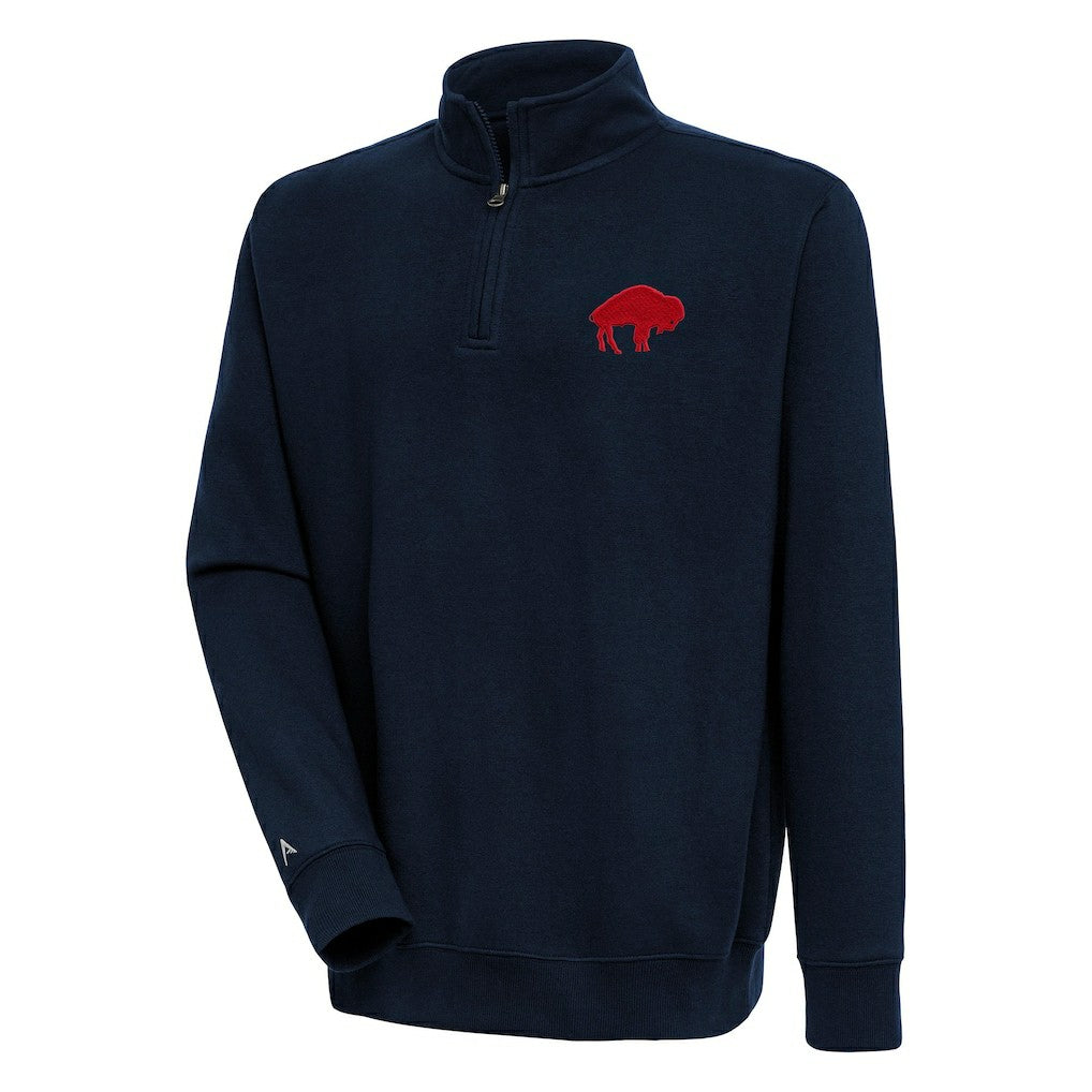 Buffalo Bills Adult Throwback Logo Victory Quarter-Zip Pullover Top - Navy for sale