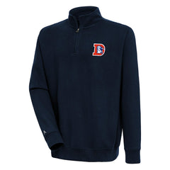 Denver Broncos Adult Throwback Logo Victory Quarter-Zip Pullover Top - Navy sale