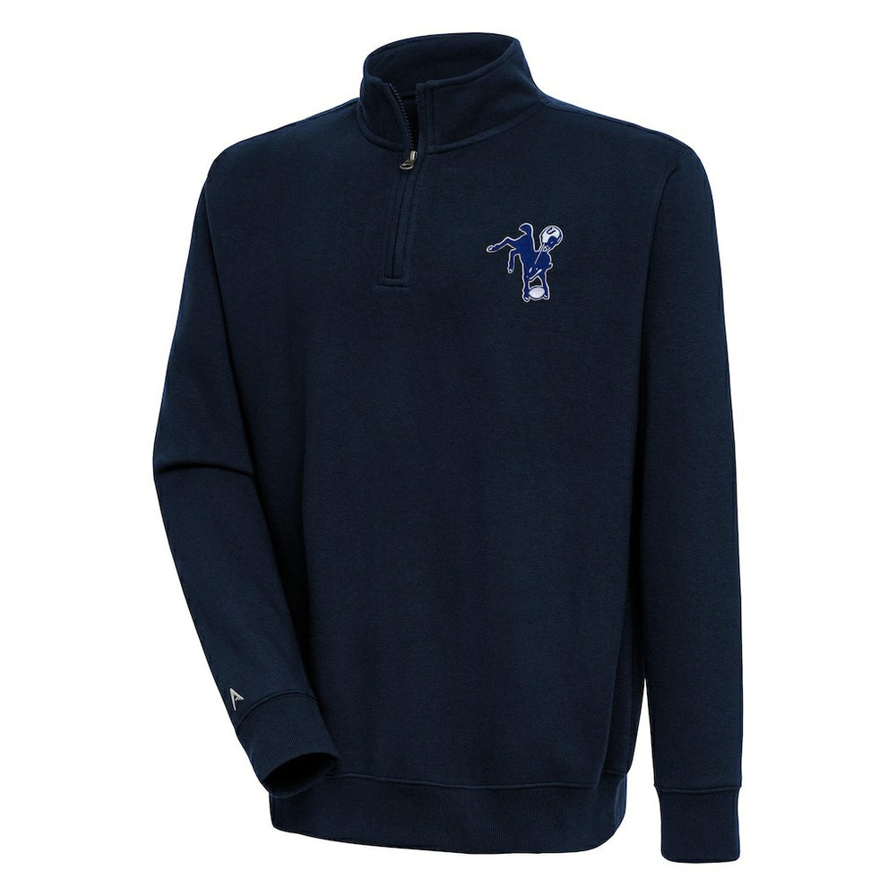 Indianapolis Colts Adult Throwback Logo Victory Quarter-Zip Pullover Top - Navy on sale