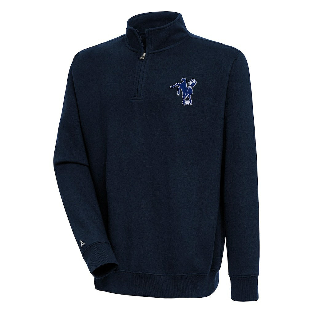 Indianapolis Colts Adult Throwback Logo Victory Quarter-Zip Pullover Top - Navy on sale