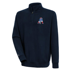 New England Patriots Adult Throwback Logo Victory Quarter-Zip Pullover Top - Navy online