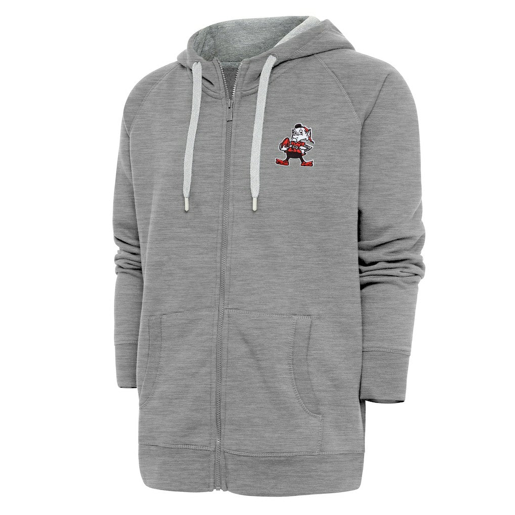 Cleveland Browns Adult Throwback Logo Victory Full-Zip Hoodie - Heather Gray sale